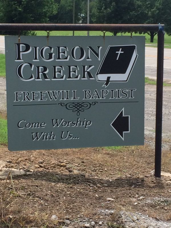 Pigeon Creek FWB Sign